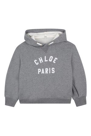 grey cotton hoodie CHLOÉ KIDS | C20646A46